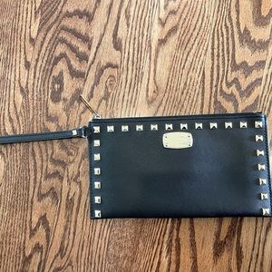 Michael Kors Black wristlet with gold stud detailing